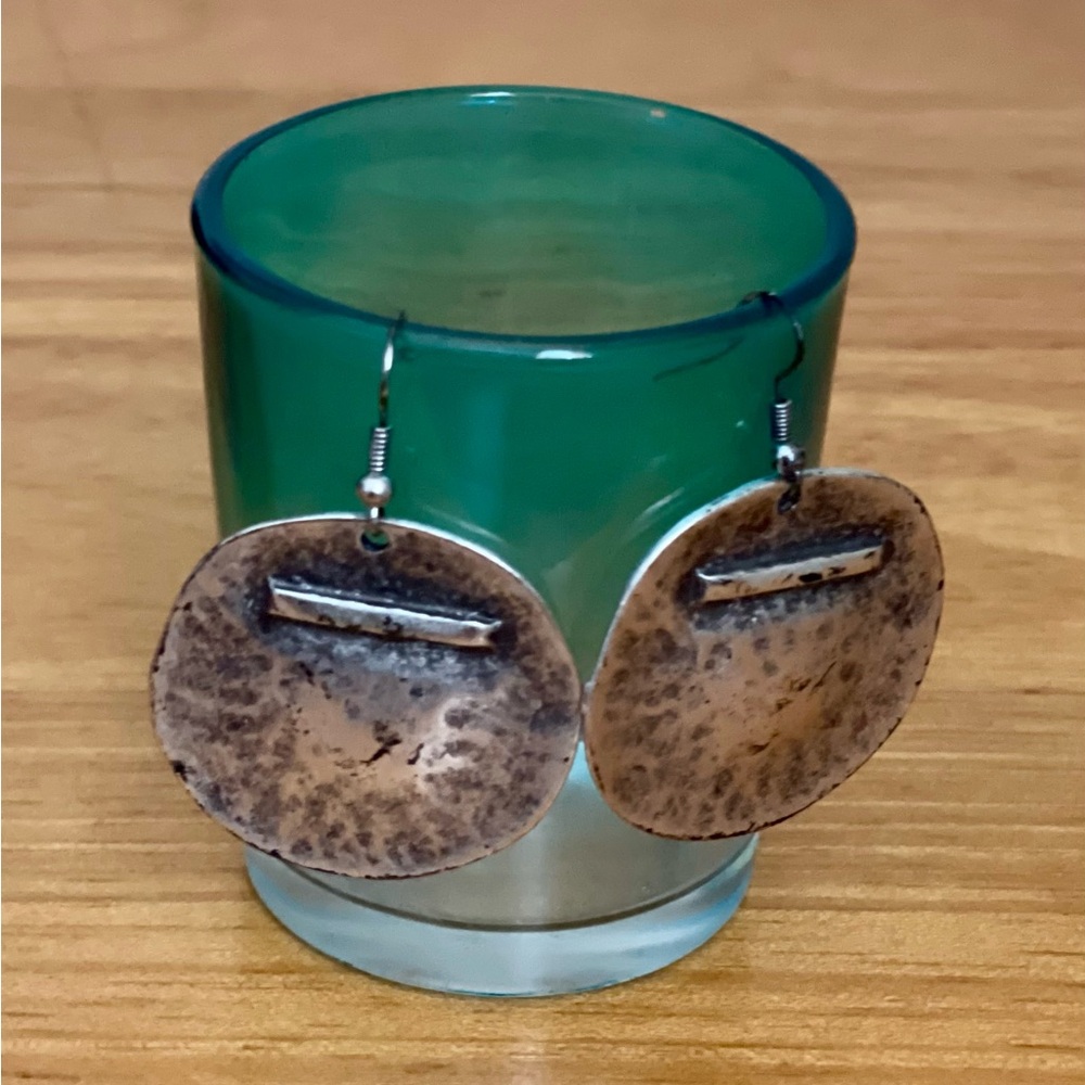 Handcrafted Speckled Disc Earrings